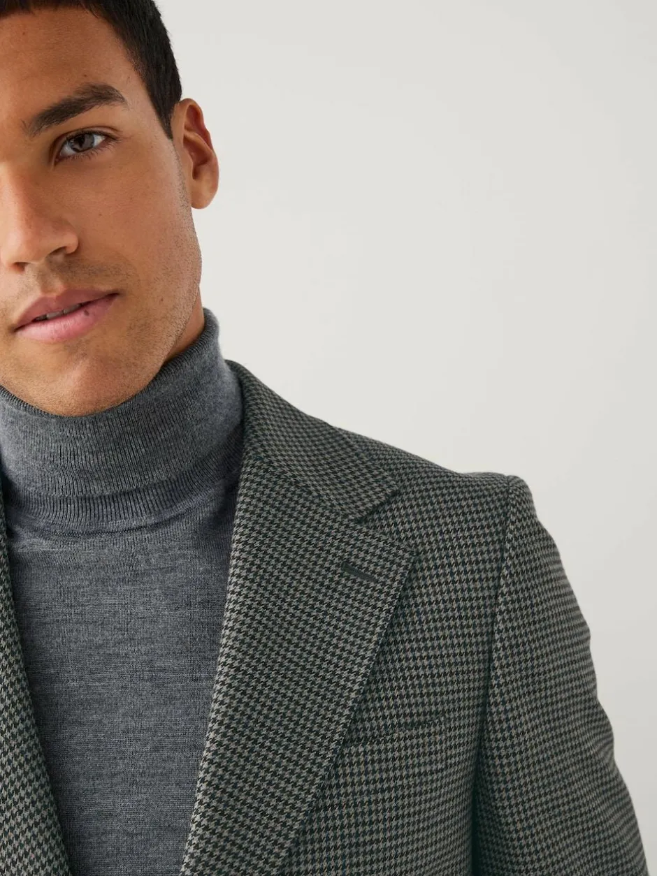 Next Charcoal Grey Slim Fit Puppytooth Wool Blend Suit Jacket