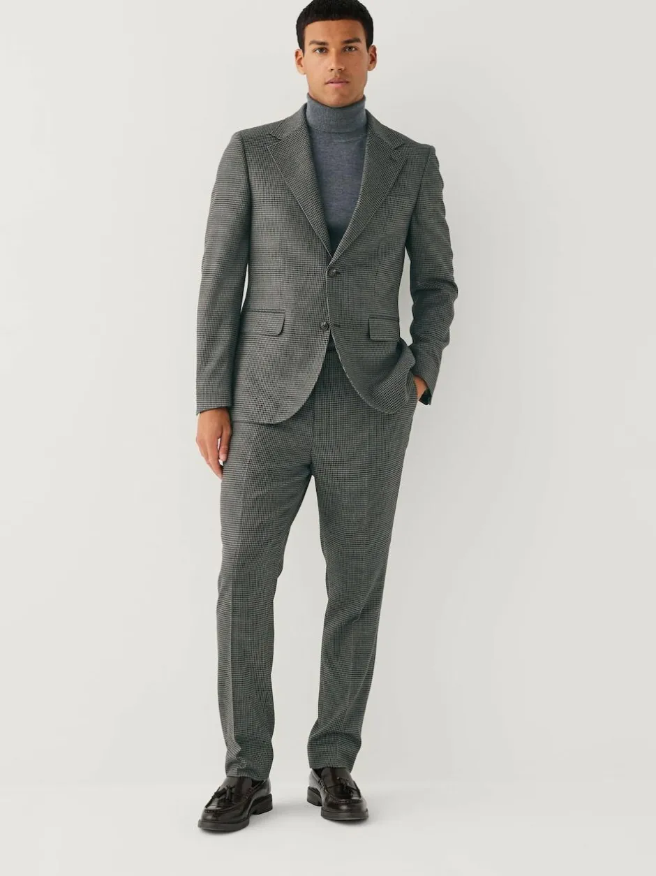 Next Charcoal Grey Slim Fit Puppytooth Wool Blend Suit Jacket