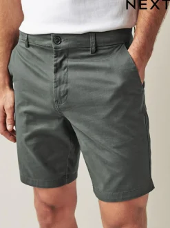Next Charcoal Grey Straight Fit Stretch Chinos Shorts Online