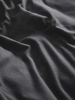 Next Charcoal Grey Supersoft 100% Brushed Cotton Duvet Cover Plain and Pillowcase Set New
