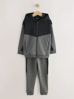 Next Tech Sportswear Hoodie and Joggers Set Charcoal Grey Clearance