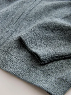 Next Charcoal Grey Twist Zip Through Knitted Cardigan (3-16yrs) Sale