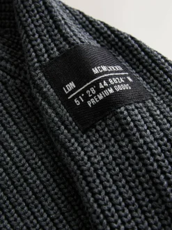 Next Utility Zip Neck Knitted Jumper (3-16yrs) Charcoal Grey Sale