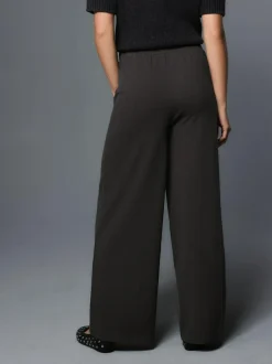 Next Wide Leg Jersey Joggers Charcoal Grey Sale