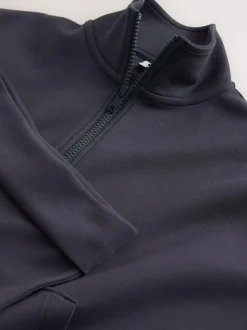 Next Zip Neck Top and Foldover Flare Set (3-16yrs) Charcoal Grey