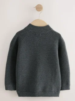 Next Charcoal Grey Zip Through Cardigan (3mths-7yrs) Hot