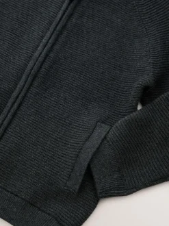 Next Charcoal Grey Zip Through Cardigan (3mths-7yrs) Hot