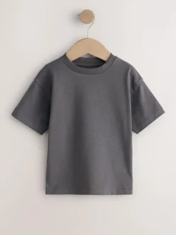 Next Charcoal/White/Blue/Orange/Green Short Sleeve T-Shirts 5 Pack (3mths-7yrs) Best
