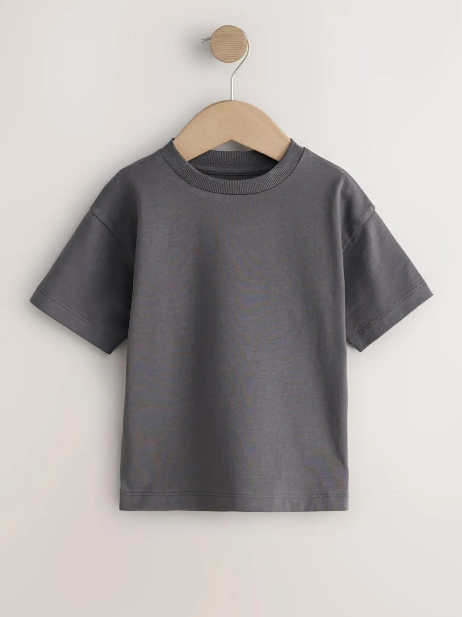 Next Charcoal/White/Blue/Orange/Green Short Sleeve T-Shirts 5 Pack (3mths-7yrs) Best