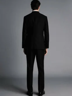 Charles Tyrwhitt Black Slim Fit Peak Lapel Dinner Suit: Jacket Outlet