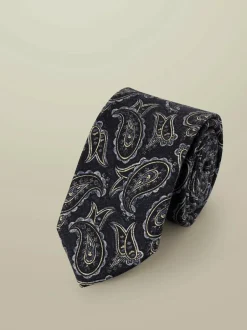 Charles Tyrwhitt Blue Paisley Wool Tie Outlet