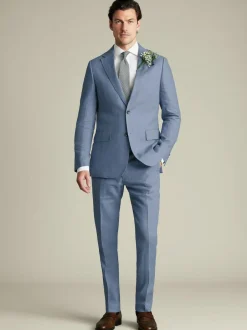 Charles Tyrwhitt Blue Slim Fit Slim Fit 100% Linen Jacket Online