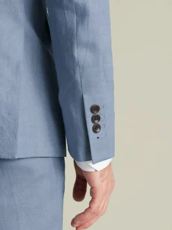 Charles Tyrwhitt Blue Slim Fit Slim Fit 100% Linen Jacket Online