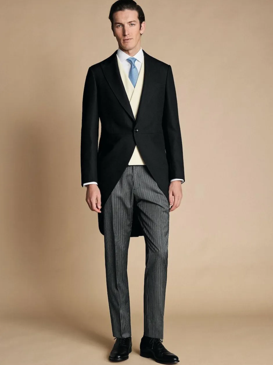 Charles Tyrwhitt Adjustable Fit Morning V2 Suit: Waistcoat Cream Clearance