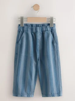 Next Checkerboard/Blue Stripe Pull On Wide Trousers 2 Pack (3mths-7yrs) Hot