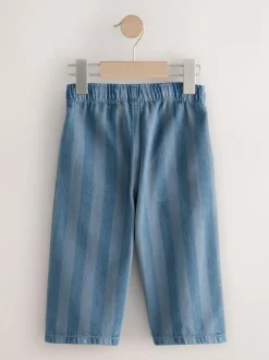 Next Checkerboard/Blue Stripe Pull On Wide Trousers 2 Pack (3mths-7yrs) Hot