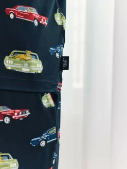Chelsea Peers Blue Driving Leopards Print Short Pyjamas Set Clearance