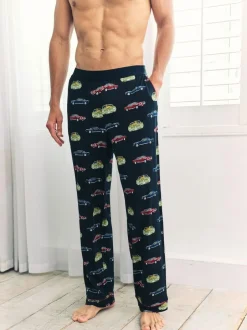 Chelsea Peers Blue Driving Leopards Print Long Pyjama Bottoms New
