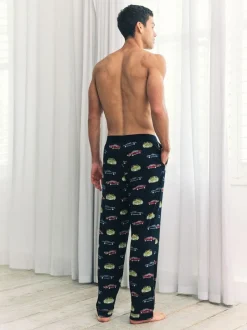 Chelsea Peers Blue Driving Leopards Print Long Pyjama Bottoms New