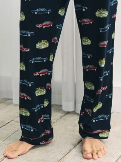 Chelsea Peers Blue Driving Leopards Print Long Pyjama Bottoms New