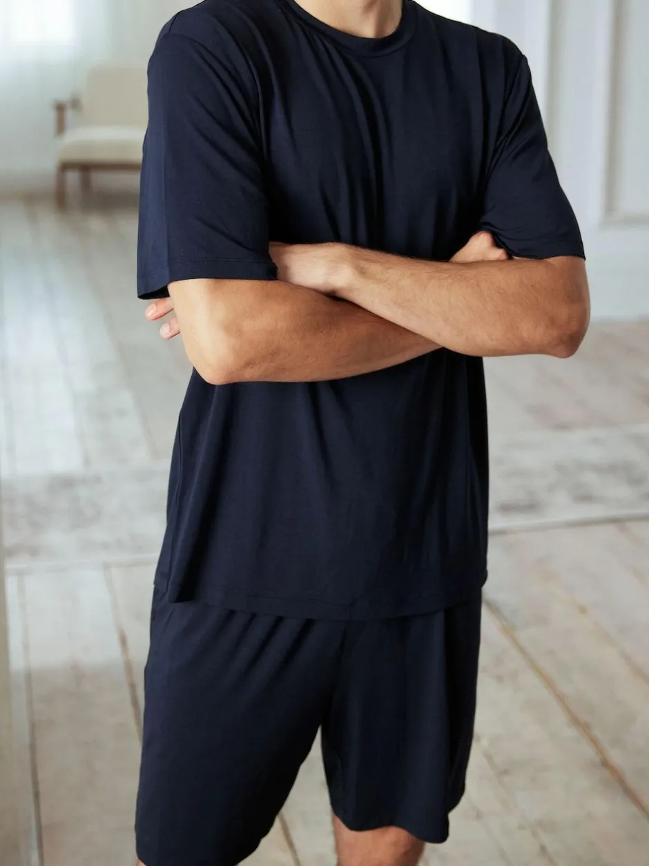 Chelsea Peers Blue TENCEL™ Modal Short Crew Neck Pyjama Set Clearance