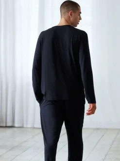 Chelsea Peers Blue TENCEL™ Modal Long Crew Neck Pyjama Set New