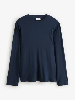Chelsea Peers Blue TENCEL™ Modal Long Crew Neck Pyjama Set New