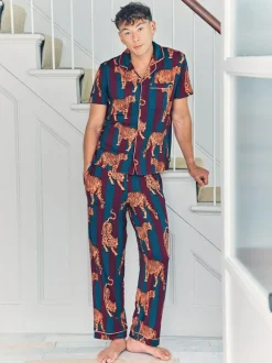 Chelsea Peers Red Tiger Stripe Print Long Pyjamas Set Best