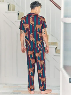 Chelsea Peers Red Tiger Stripe Print Long Pyjamas Set Best
