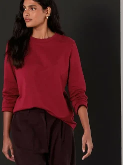 Next Cherry Red Long Sleeve Heavyweight Crew Neck T-Shirt