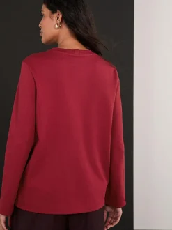Next Cherry Red Long Sleeve Heavyweight Crew Neck T-Shirt
