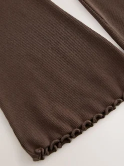 Next Chocolate Brown 1 Pack Rib Flare Leggings (3-16yrs) Clearance