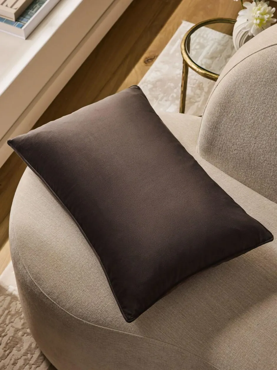 Next Chocolate Brown 40 x 59cm Matte Velvet Cushion New
