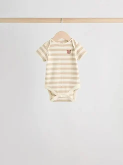 Next Chocolate Brown Baby Short Sleeve Bodysuits 5 Pack Sale