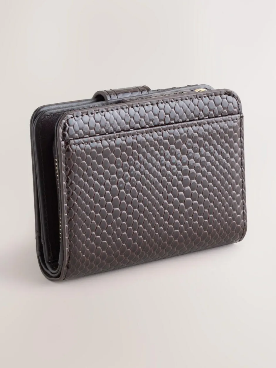 Next Buckle Midi Purse Chocolate Brown Clearance