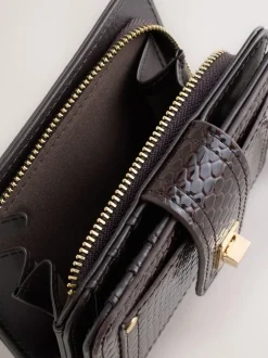 Next Buckle Midi Purse Chocolate Brown Clearance