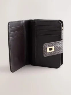 Next Buckle Midi Purse Chocolate Brown Clearance