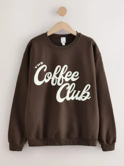 Next Sweatshirt Chocolate Brown Coffee Club New