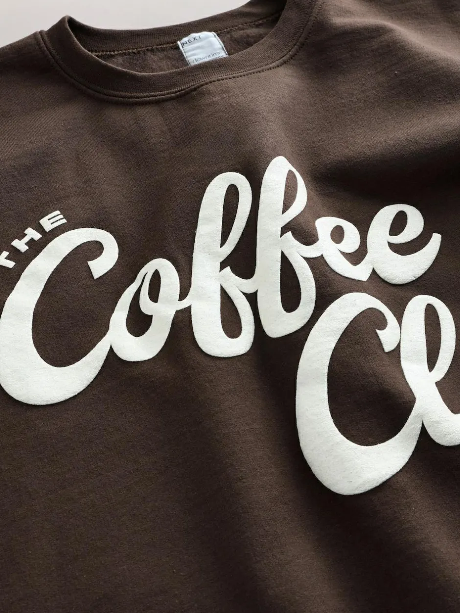 Next Sweatshirt Chocolate Brown Coffee Club New