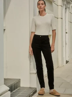 Next Corduroy Skinny Trousers Chocolate Brown Clearance