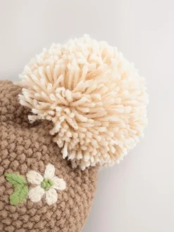 Next Chocolate Brown Embroidered Beanie (1-13yrs) Discount