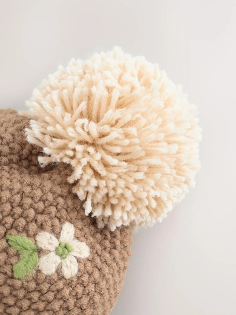 Next Chocolate Brown Embroidered Beanie (1-13yrs) Discount