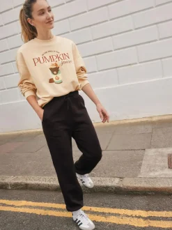 Next Essential Cuffed Jersey Joggers Chocolate Brown Hot