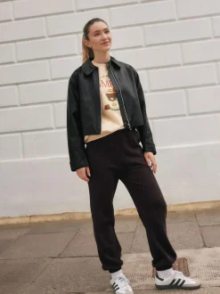 Next Essential Cuffed Jersey Joggers Chocolate Brown Hot