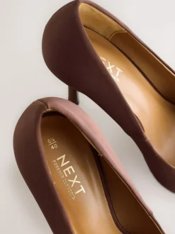 Next Forever Comfort® Satin Pointed Toe Court Heels Chocolate Brown Best