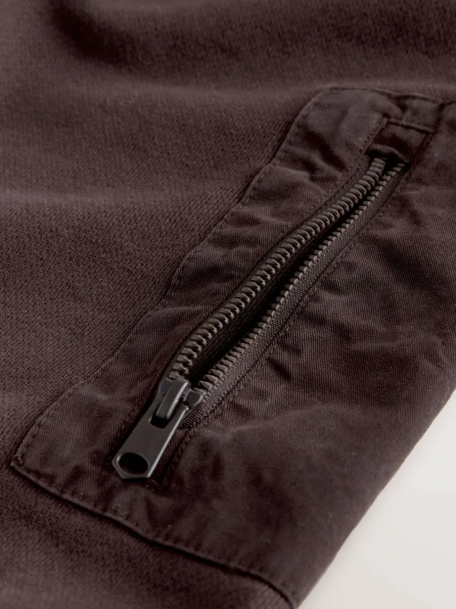 Next Garment Washed Utility Crew Neck Sweatshirt Chocolate Brown Hot