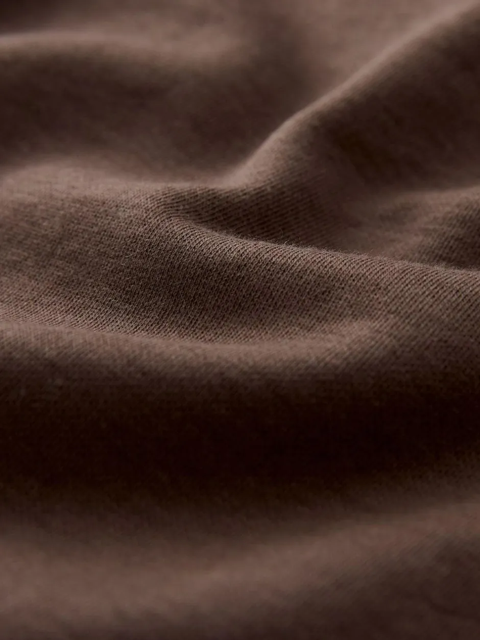 Next Chocolate Brown Heavyweight Short Sleeve Crew Neck T-Shirt Clearance