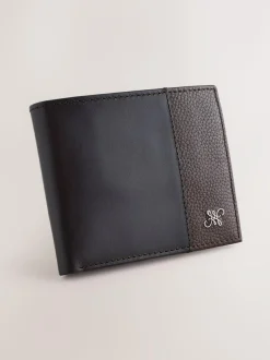 Next Leather Bifold Wallet Chocolate Brown Outlet