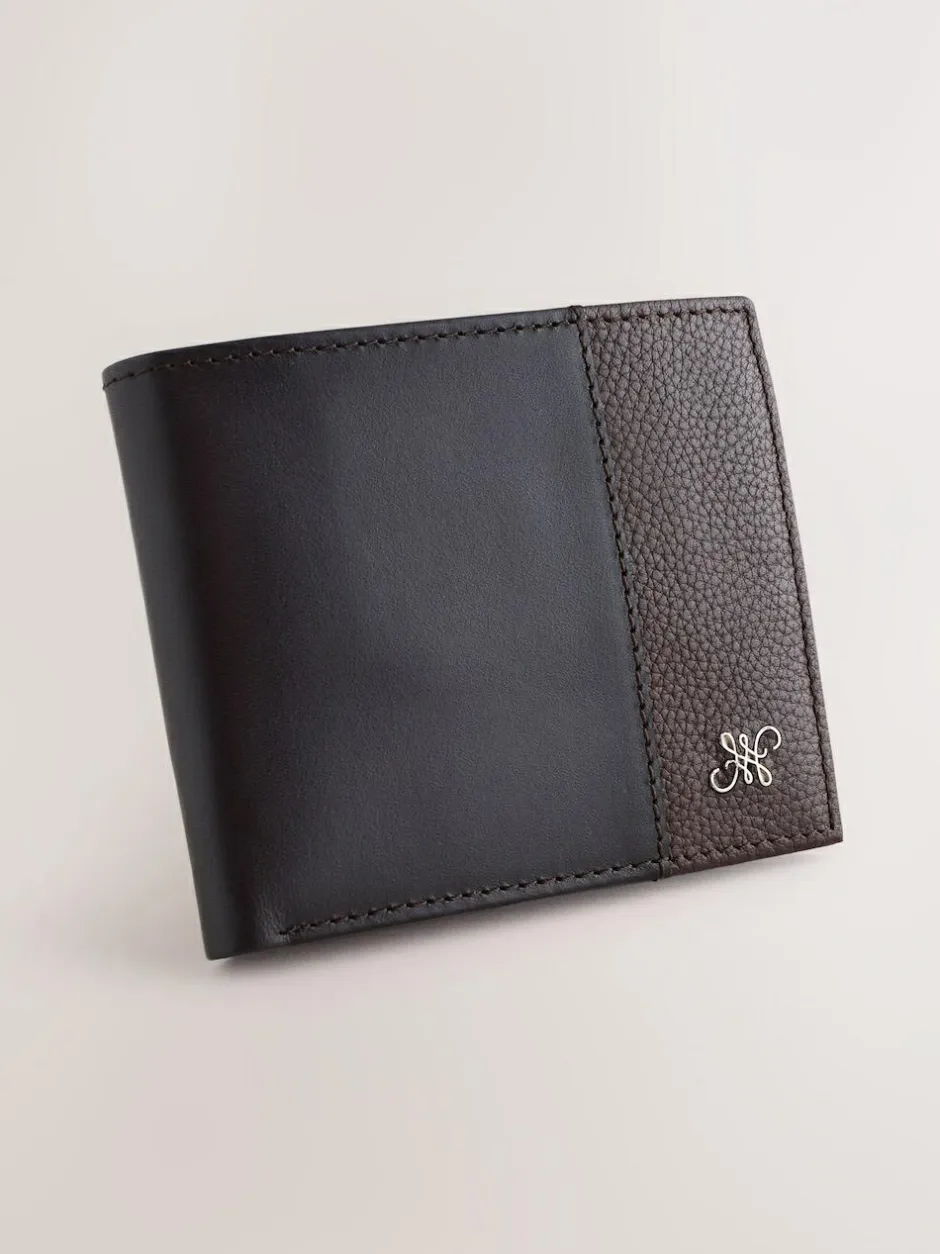 Next Leather Bifold Wallet Chocolate Brown Outlet