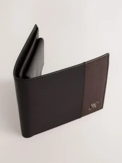 Next Leather Bifold Wallet Chocolate Brown Outlet